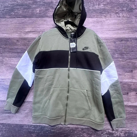 Nike Olive Green Mens Colorblock Hoodie & Pants Set 2XL